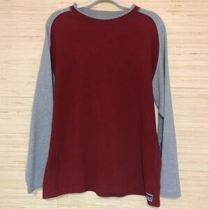 Mexx Red Gray Color-blocked Crewneck Pullover 100% Cotton Sweater Size XL